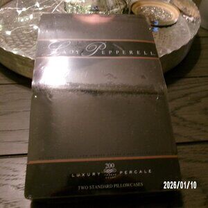 Vintage Lady Pepperell 2 STANDARD BLACK LUXURY PERCALE Pillowcases New OS EBONY